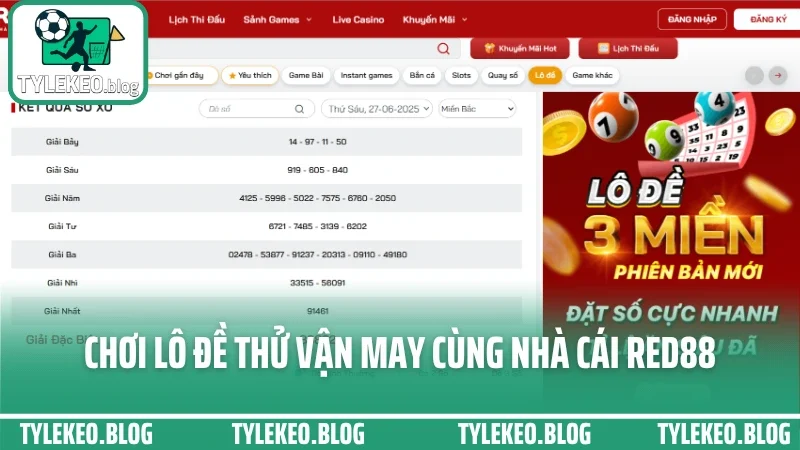Red88 - đặt cược thoải mái, rút tiền nhanh và không bị treo lệnh 7 Chơi lô đề thử vận may cùng nhà cái red88