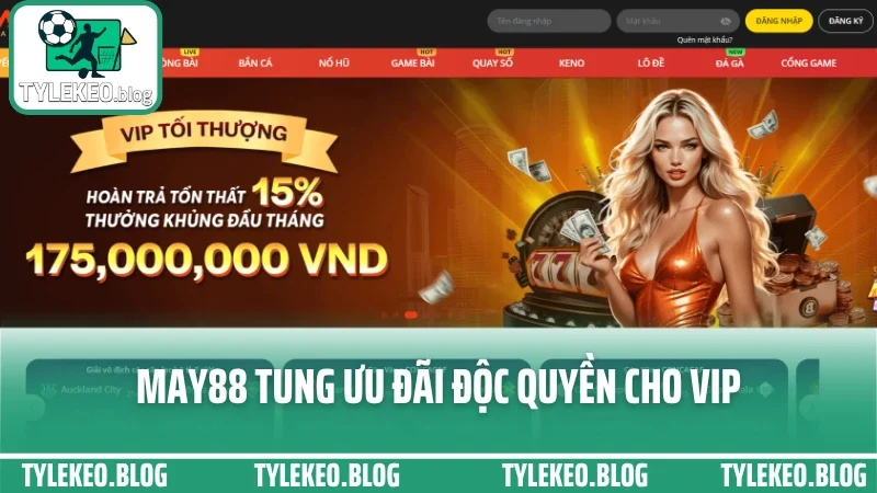 May88 - cổng cá cược đa kèo, giao diện hiện đại dễ bắt kèo chuẩn 8 May88 tung ưu đãi độc quyền cho vip