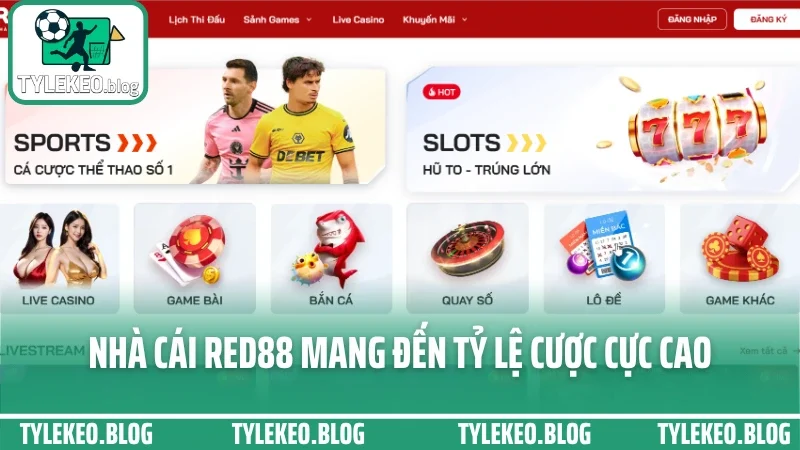 Red88 - đặt cược thoải mái, rút tiền nhanh và không bị treo lệnh 3 Nhà cái red88 mang đến tỷ lệ cược cực cao