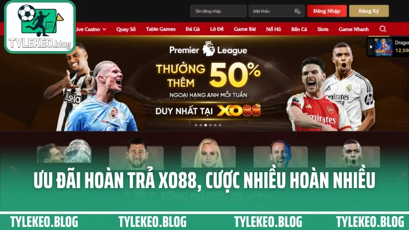 Xo88 - bắt kèo theo thời gian thực, giao diện cược không độ trễ 8 Ưu đãi hoàn trả xo88, cược nhiều hoàn nhiều