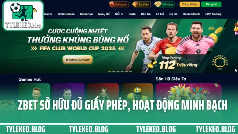Zbet sở hữu đủ giấy phép, hoạt động minh bạch